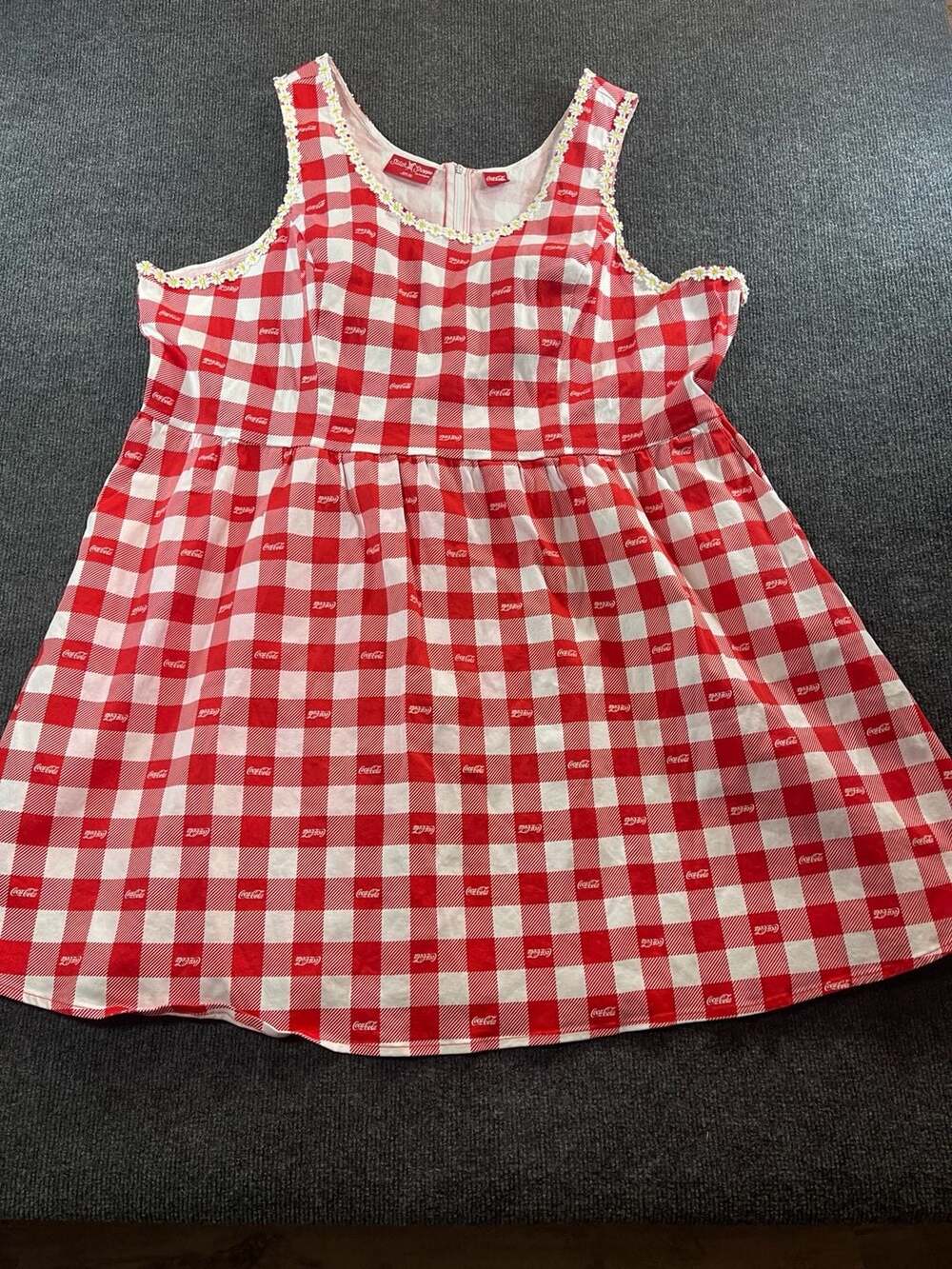 Stitch Shoppe by Loungefly Coca-Cola Red Gingham Daisy Trim Dress Size 4X